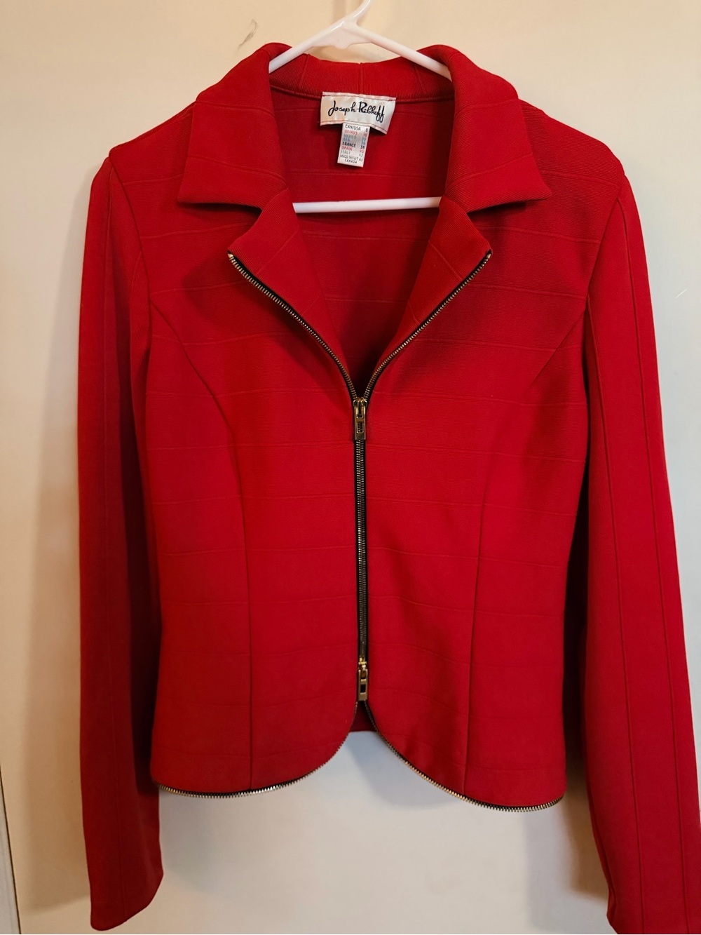 Joseph Ribkoff Vibrant Red Zip-Front Blazer